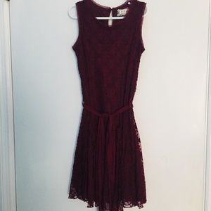maroon lace dress